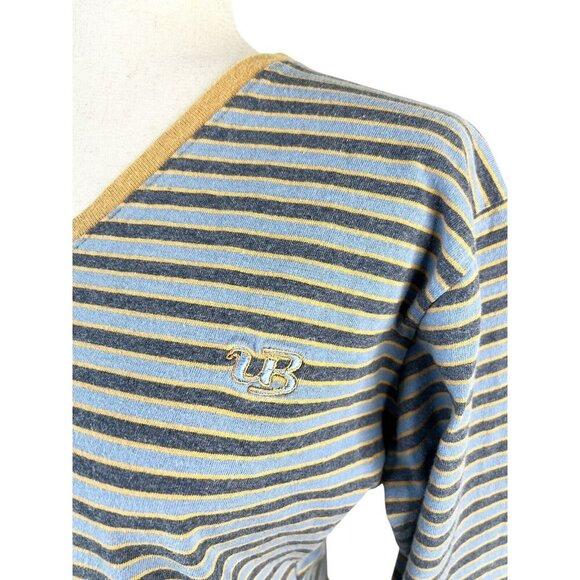 Vintage Y2k 90's UnionBay Striped Shirt Tee Long Sleeve Crop Large Women Grunge - Picture 5 of 10